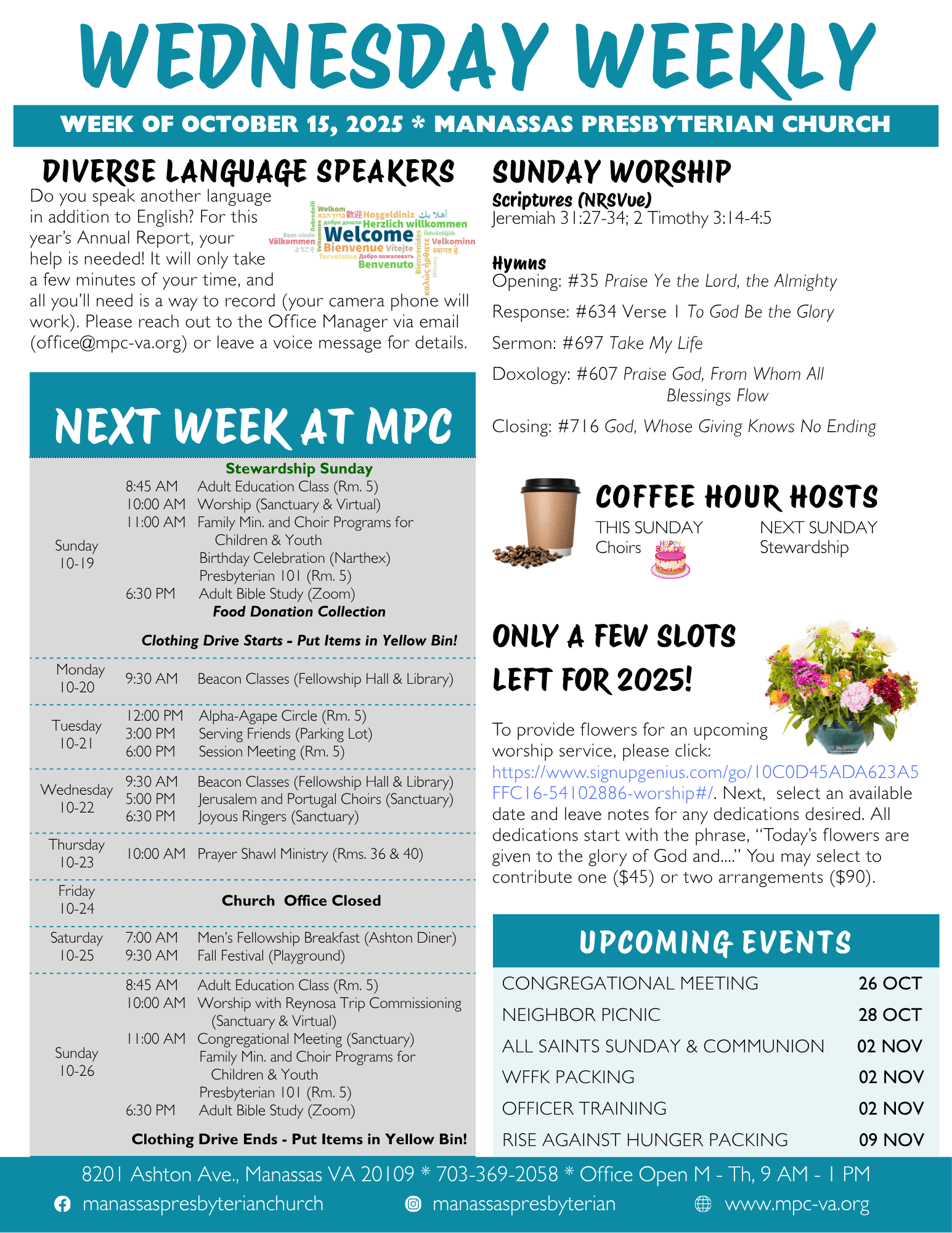 Wednesday E-blast - October 15, 2025 Wednesday E-blast - October 15, 2025