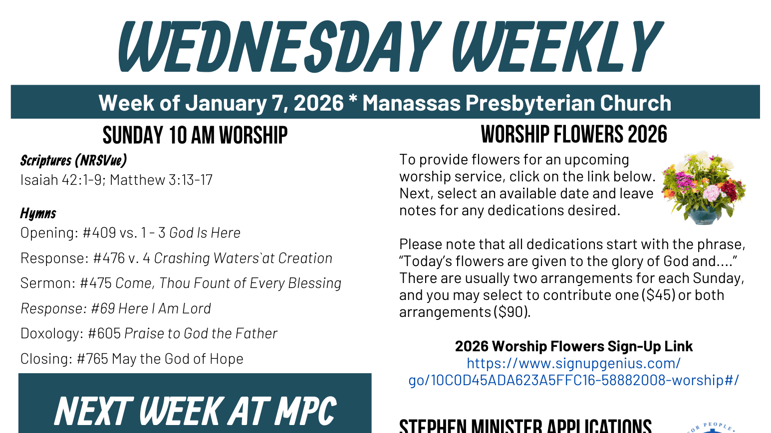 Wednesday E-blast - January 7, 2026