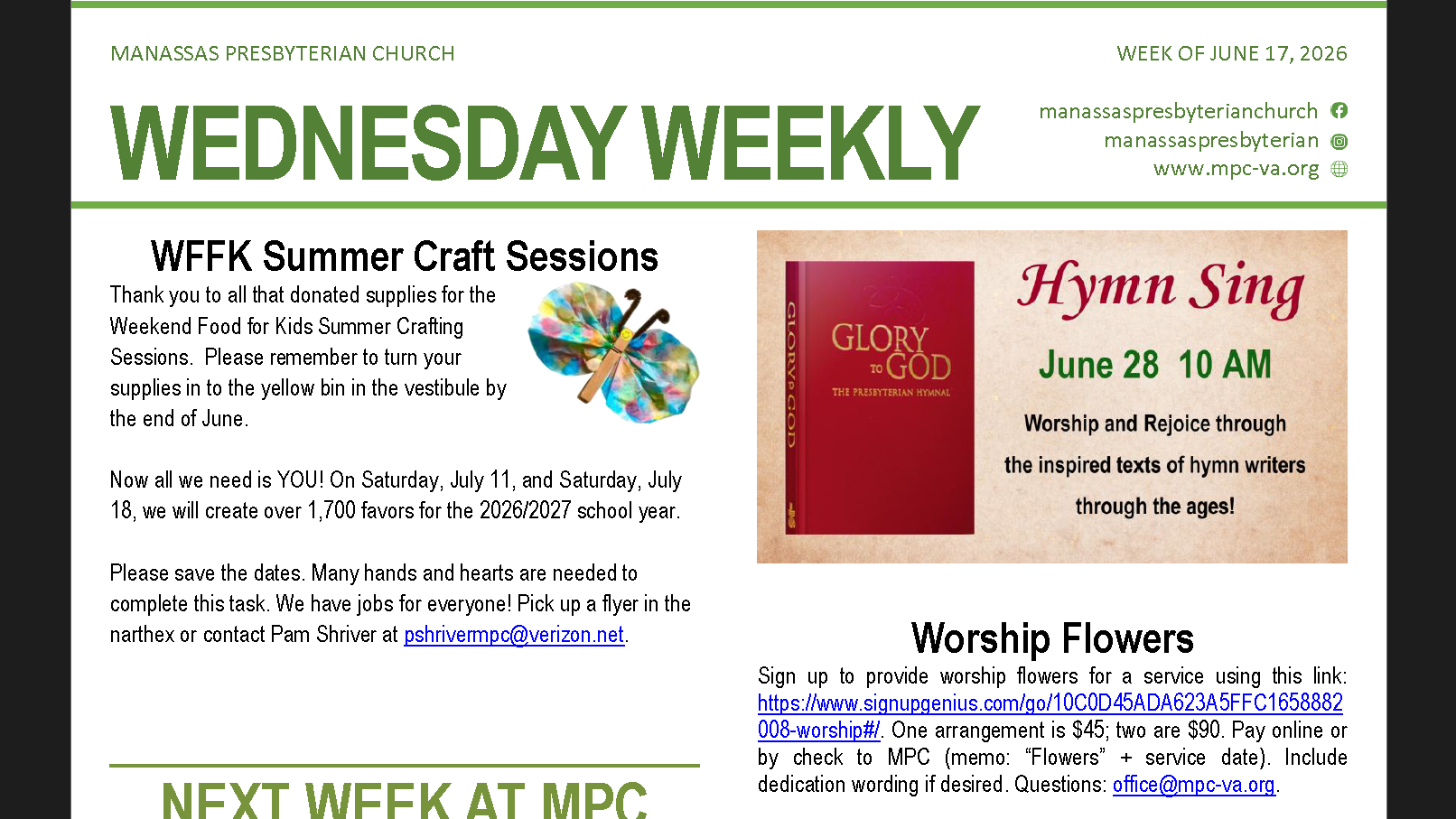 Weekly E-blast Update - June 17, 2026