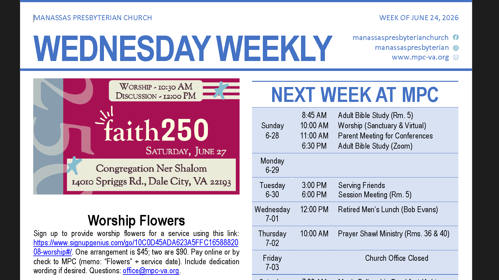 Weekly E-blast Update - June 24, 2026