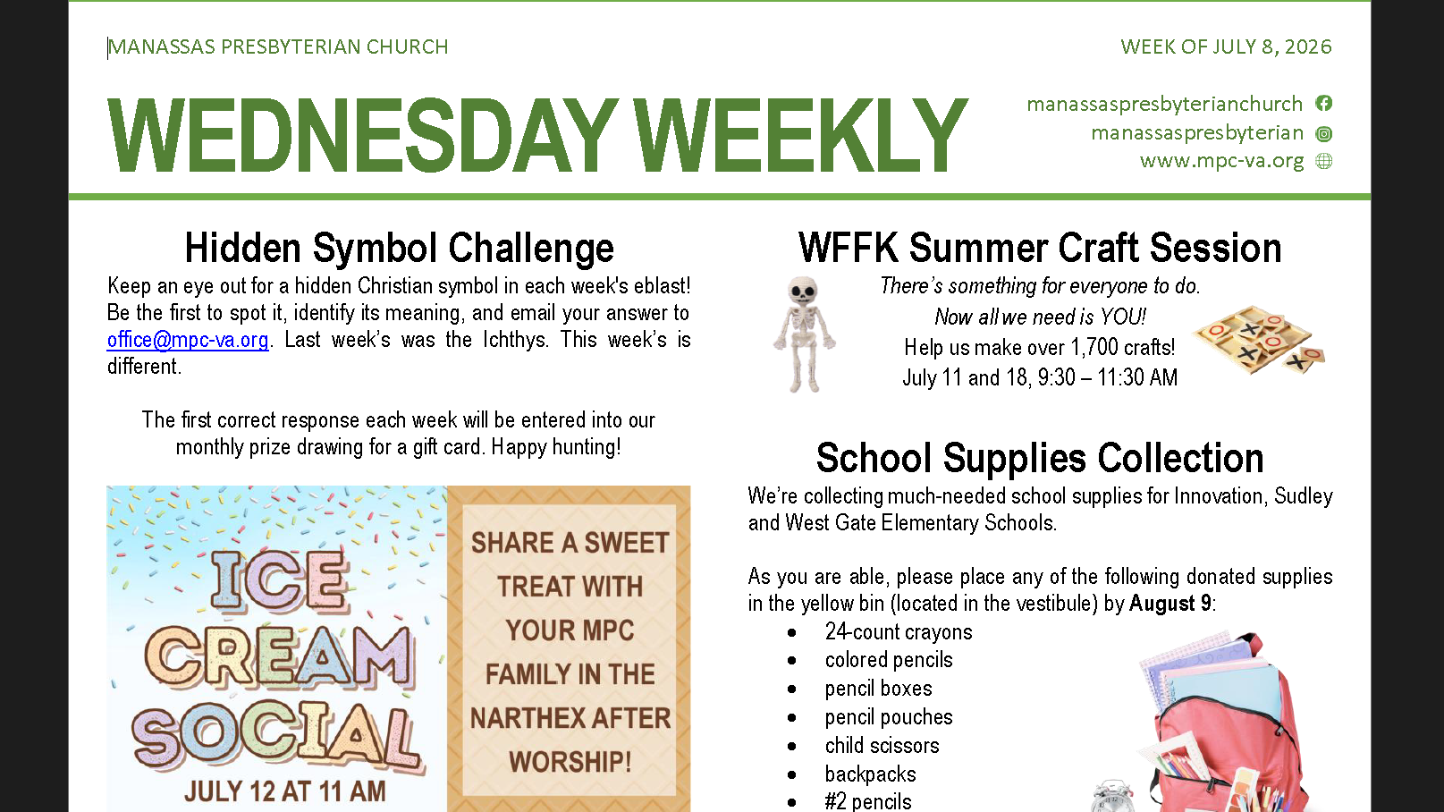 Weekly E-blast Update - July 8, 2026